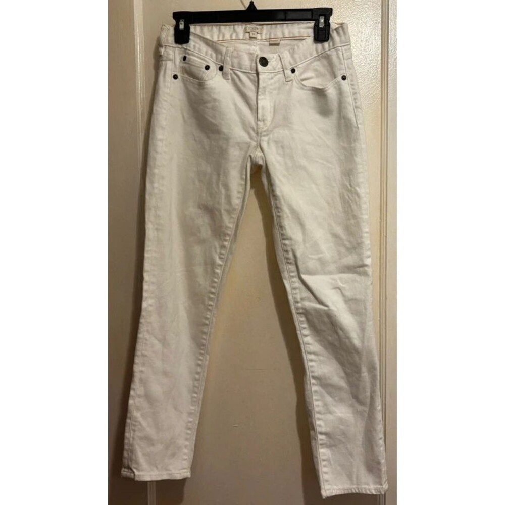 J.Crew Toothpick White Stretch Skinny Jeans Size 27